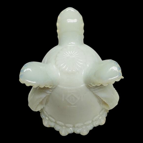 Forget Me Not Toothpick Holder Boyds Art Glass 2000 Silver White  - B1011 - Picture 5 of 16